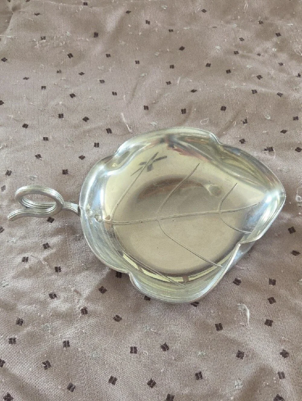 Silver Leaf-Shaped Tray